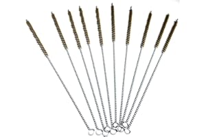 Chiloskit 14mm Brass Wire Tube Brush Set Gold Silver Metal Cleaning Tool Pipe Brush Set