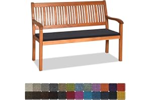 Orumrud Coussin pour Banc de Jardin antidérapant 110 x 30 x 3 cm,Confortable Lavable pour Banc de terrasse/Balcon/Banquette/Galette de Chaise,pour intérieur ou extérieur，Noir