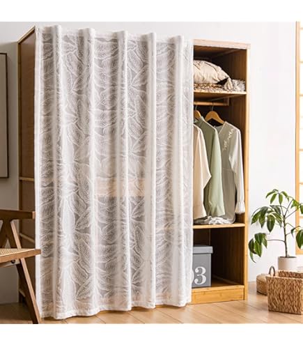 Liveinu Kastgordijnen voor Keuken, Stofdichte Gordijn voor Planken Wandpaneel Hangende Deuropening Noren, Privacy Korte Gordijnen voor Kast Opslagruimte, Beige 1, 140x80cm