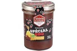 Maison Crétet | Sauce au Miel barbecue | marinade, dips, viandes et légumes | 97% de miel | Pot verre | préparation en pot de 250gr