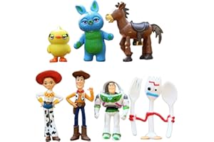 LGUZAKO 7pcs Story Mini Figures Set Cake Toppers Story Cake Decoration Figurine Cupcake Toppers Figurines Party Cake Decoration Supplies Party Favors Birthday Gift Toys for Kids