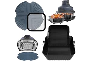 BAFIWU Accesorios para Ninja Crispi Air Fryer FN101 – Molde de silicona resistente al calor Alfombrilla antisalpicaduras Compatible con Ninja Crispy 4 en 1 Portable Glass Cocina Simple y Saludable