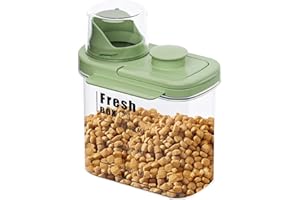 MINGPINHUIUS Dog Cat Food Storage Container - Transparent Sealed Insect-proof Moisture-proof Pet Food Storage Container, Portable Small Dog Food Container for Dry Food & Dry Feed (Green, S/1.5L)