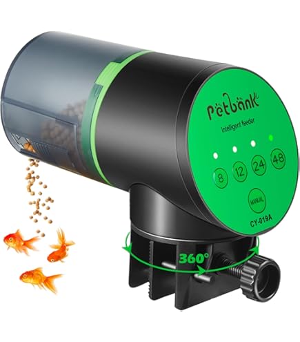 Alimentatore Automatico Pesci Podazz - Ricaricabile USB, Timer LCD, 320 Ml, Antiumidit&agrave;