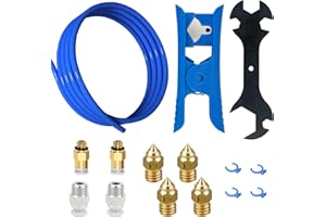 XIRBBO 1m PTFE Teflon Tube Capricorn Bowden Tubing for 1.75mm Filament 3D Printer Replacement Parts Kit,with 2X PC4-M6 2X PC4-M10 Pneumatic Fittings Tube Cutter for Ender 3 V2/ Pro/Ender 5/ CR-10/10S