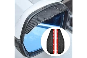 IDISON 2Pcs Auto Seitenspiegel Regenschutz, Auto Seitenspiegel Wasserdicht Visier Regen Augenbraue Protector Kohlefaser Textur Geeignet für Auto und LKW