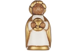 THUN® - Re Magio Melchiorre con Oro - Versione Bianca - Statuine Presepe Classico - Ceramica - I Classici