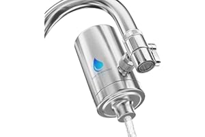 HAHN Technology® Wasserfilter für den Wasserhahn - Edelstahl-Gehäuse mit Aktivkohle-Plus-Filterkartusche | Für sauberes Trinkwasser | Entfernt Chlor, Mikroplastik & Schadstoffe