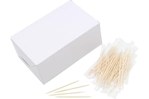 RINTALEN Lot de 1000 Cure-Dents en Bois emballés Individuellement de qualité Prtemium 6,5 cm de Longueur (sans saveur)