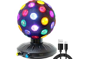 DGLIANYA Rotative disco ball LED Night Light projecteur 360 ° rotation vitesse / luminosité réglable lumière pour décompression, fête, anniversaire, vacances, Club, Bar (USB / fonctionnement de la batterie)
