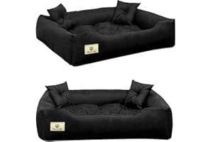 beeco STORE Hundebett sehr Grosse Hunde | Waschbär & Wasserdicht Hundekissen | Größe: XL-130x105, Farbe: Schwarz | Außen & Innen | Hundekorb, Hundesofa, Orthopädisches Hundebetten