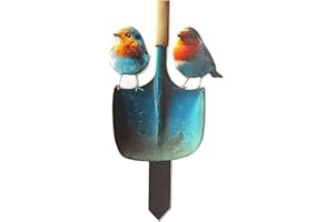 QACUU Acrylic 2D Flat Garden Ornament Insert, Decorative Garden Decor and Outdoor Ornaments, Lovely Robin Bird Graphic, Also Acts as Bird Scarer or Pigeon Deterrent for Gardens