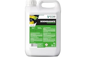 EQM SOLUCIONES QUIMICAS EQM - ECO-109 - Desengrasante Concentrado Enérgico - 5L - Ideal para Cocinas, Motores, Maquinaria, Suelos Industriales, Talleres, etc. - Quitagrasas de Alta Eficacia