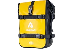 ‎ARMOURAIN ARMOURAIN Motorrad Stoßstangen Seitentasche Tasche Wasserdicht 6L/8L /15L Motor Sturzbügel Seitentaschen mit Schultergurt Motorräder Seitenrahmen Seitenkoffer Reiten Werkzeuge Zubehör (PVC Gelb, 8L)