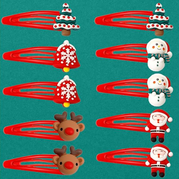 8 Weihnachts-Haarspangen Mit Rentiergeweih – Glitzer-Ohr-Clips, Für Frauen & Mädchen, Festlicher Haarschmuck