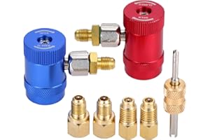 gohantee R1234yf Adaptateurs de coupleurs rapides, adaptateurs de pression latérale haute/basse, ajustement réglable, climatisation de voiture