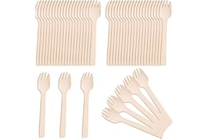 DAFENCAR Fourchette Jetable,200pcs Fourchettes Jetables,10.5cm Fourchette Jetable,Ecologique,Biodégradable,Compostable,Fourchettes Jetables pour Fêtes,Anniversaires,Barbecues,Pique-Niques,Camping,Mariages