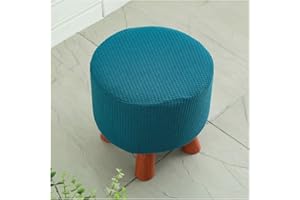 moismk Elasticizzato Copri Pouf - Ottomano Rotondo Copri - Copri Pouf Rotondo - Lavabile Copertura Dell'Ottomano - Tondo Fodere Coprisgabello Poggiapiedi(#11)