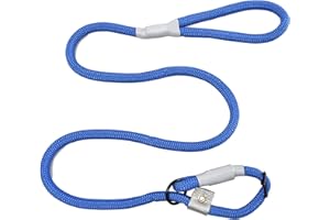 Cesar Millan Leine - Trainingsleine für Hunde - 2in1 Halsband Hund und Leine - Slip Lead - Retrieverleine mit integrierter Halsung, Wetterfestes Tau - Länge 120cm Durchmesser 1,2cm Farbe Blau