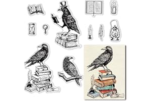 CRASPIRE Timbri Trasparenti per Libro Timbro Trasparente in Silicone Trasparente per Il Rientro A Scuola Timbro Trasparente per La Creazione di Biglietti, Diario, Decorazione e Scrapbooking Fai-da-Te