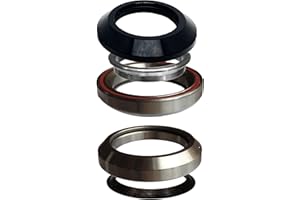 Team Dogz Stunt Scooter Integrated Headset 1 1/8 Inch Threadless With Sealed Cartridge Bearings & Racers (Black)