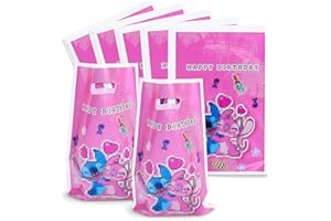 YISSCEN Lilo & Stitch Sacs Cadeaux, 50Pcs Sacs d'anniversaire pour Enfants, Sacs de Fête de Biscuits, Sacs de Faveur, Sacs à Bonbons Colorés, pour la Décoration de Fêtes d'anniversaire d'enfants (Rose)