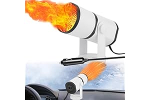 Peysaitr Car Heater, 12V 150W Car Heating Electric Heater, Fast Heating Defrost Defogger, 2 in 1 Heating & Cooling Fan, 360° Degree Rotary Base, Windscreen Heater for Car Cold Winter