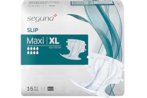 ‎SEGUNA SEGUNA Slip Maxi, Inkontinenz Windeln für Erwachsene, Frauen, Männer, Windeln bei sehr schwerer Blasenschwäche, Stuhlinkontinenz (XL (Beutel 16 Stück))