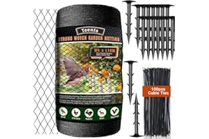TEENFA Extra Strong Garden Netting - 4 x 10m Heavy Duty Anti Bird Net Garden Plant Fruit Netting - 100pcs Cable Ties, 20pcs Plastic Ground Pegs, Netting Mesh for Plants Fruit Veg Patch Grass Seeds Pond Leaf