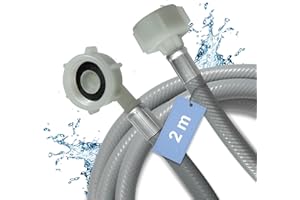 D.I.Accessa 2m Wasserschlauch Zulaufschlauch 3/4 Zoll gerade/Winkel 90 Grad für Waschmaschine und Geschirrspüler Midea