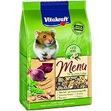 Vitakraft Alleinfutter für Hamster, Ausgewogene Futtermischung, Premium Menü Vital, 6er Pack (6x400g)