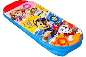 ‎CHARACTER WORLD Character World Paw Patrol ReadyBed Kids Inflatable Air Bed and Sleeping Bag with Pump | Skye, Marshall, Rubble and Chase Design | Travel Mattress for Overnight Stays and Camping or Home