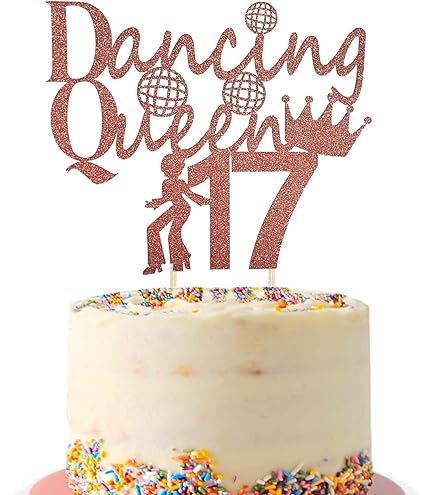 Gelukkige 17e verjaardagstaarttopper, roségoud, glitter voor hallo 17, proost tot 17 jaar, 17 en fantastisch, 17e verjaardagstaartplectrum, 17 jaar oud, verjaardagsfeest, taartdecoraties (roségoud