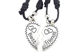 AKIEE Collar Best Friends Forever BFF Hecho a Mano para Hombre Mujer Niños Niñas Ajustable Colgante Taichi Collar Pareja Mejores Amigos