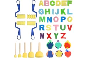 DAJISI 41Pcs Sponge Painting for Toddlers, Toddler Painting Set Painting Sponges for Kids with 26 Alphabets Sponges Foam Art Sponges for Painting Kids