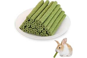 Amfrpar 30 pezzi Giocattoli da Masticare per Conigli, Bastoncini di Fieno Naturale Timothy, Piccoli Animali Bastoni Molari,Giocattoli da Masticare Denti per Conigli Nani Cincilla Porcellino Cavia