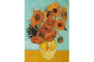 Wieco Art - Girasole di Vincent Van Gogh Riproduzione di dipinti a olio grandi e moderni stampe su tela floreale giclée opere d'arte su tela da parete per camera da letto decorazioni per la casa L