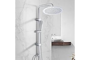 Görbach Colonne de Douche Hydromassage avec Haute Pression Système de Douche Pluie pour Salle de Bain Ensemble de Douche pour Baigoire avec Pommeau Douche D30cm