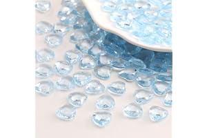 YIEUR 600 Stück blau Herzen Diamant Konfetti Deko, 12mm glitzer Dekosteine Acryl, Streudeko Kristalle Konfetti Diamanten Plastik Hochzeit Tischdekoration Geschenk Taufe von Partyloon(blau-12)