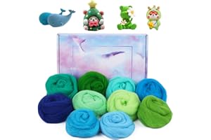 Deudy 10 Farben 15 Gramm Filzwolle Märchenwolle, Schafschurwolle zum Filzen, Roving Filzen für Nadelfilzen Starter Set DIY Handwerk Kreationen (Frühling)