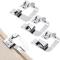 Kit De 5 Pieds Ourleur Pour Machine à Coudre - Tailles 6,7,8,9,10 Mm, En Acier Inoxydable, Universel