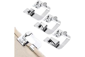 KRISFD Kit Piedini Orlo Macchina Da Cucire Set Orlo Piedino Premistoffa Arrotolato Piedino Multifunzionale Macchina Cucire Per La Maggior Parte Delle Con Adattatore Albero Basso (4/8, 6/8, 8/8 Pollici)