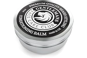 Gentlemans Face Care Club Beard Balm - Premium Quality Conditioning Butter For Creating Beard Styles, Goatees, Sideburns + Moustaches – Extra Large 60ml Tub