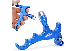 ZSHJGJR Tir à l'arc Compound Release Aids 4 doigts Alliage d'aluminium Compound Release Arc Release Réglable Sensibilité Caliper 360 degrés Tête de serrage