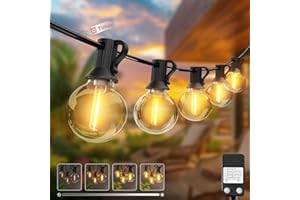 Kolpop Outdoor Festoon Light Mains Powered with 【Timer & Dimmable】 23M/76FT String Lights, 30+3 LED Bulb with Shatterproof, Waterproof Garden Lights for Outside Pergola Party Gazebo