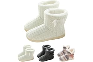 GURGER Chausson Montant Femme Hiver Fourrure Pantoufles Doublé Chaud Bottes Maison