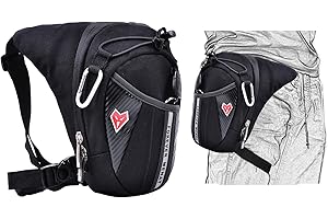 BANGDILS Bolso Pierna Moto riñonera Cintura Hombre Mujer Impermeable para Senderismo Bicicleta Moto Deporte,Carreras de Motos IR de Excursión Negro