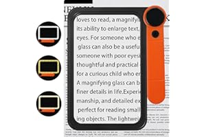 NZQXJXZ Verbesserte Vollseiten-Lupe mit Licht, 74 Ultrahellen und Dimmbaren LEDs in kalt/warm, 5X Leselupe Leicht und Großformatig für Lesen, Gleichmäßig Beleuchtete für Sehbehinderte und Senioren