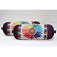 Kuber Industries Sun Flower Design Cotton Bolster Cover |Ideal Size 16 x 32 Inch|Pack of 2 (Multi)