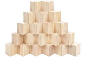 FLOTRUTE 20 PCS Blocs de Sculpture en Tilleul Naturel Blocs de Bois Brut Carré Cube en Bois Bricolage Lisse et Légèr Loisirs Créatifs pour Sculpture, Artisanat, DIY, Adultes, Enfants(5x5x5cm)